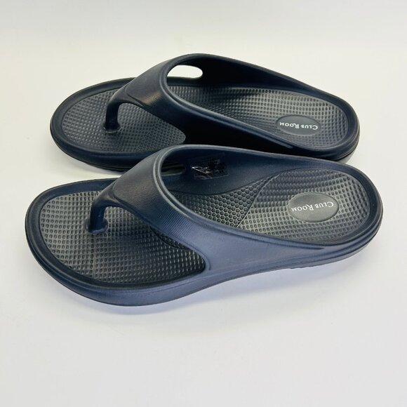 Club Room Mens Remy Thong Sandals Size 9M Navy Blue Slip On Summer Casual - Picture 2 of 11